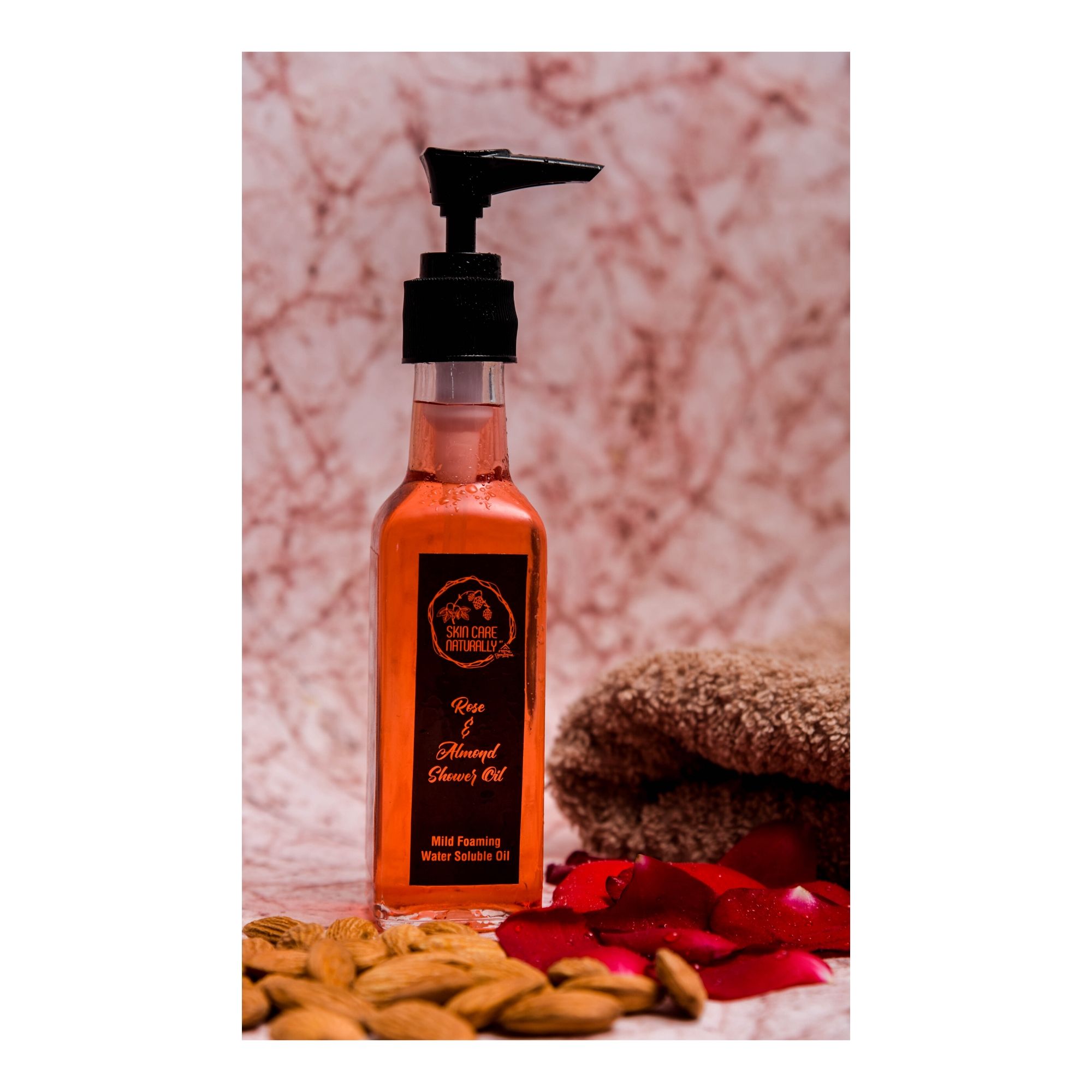 6 rose and almond shower oil